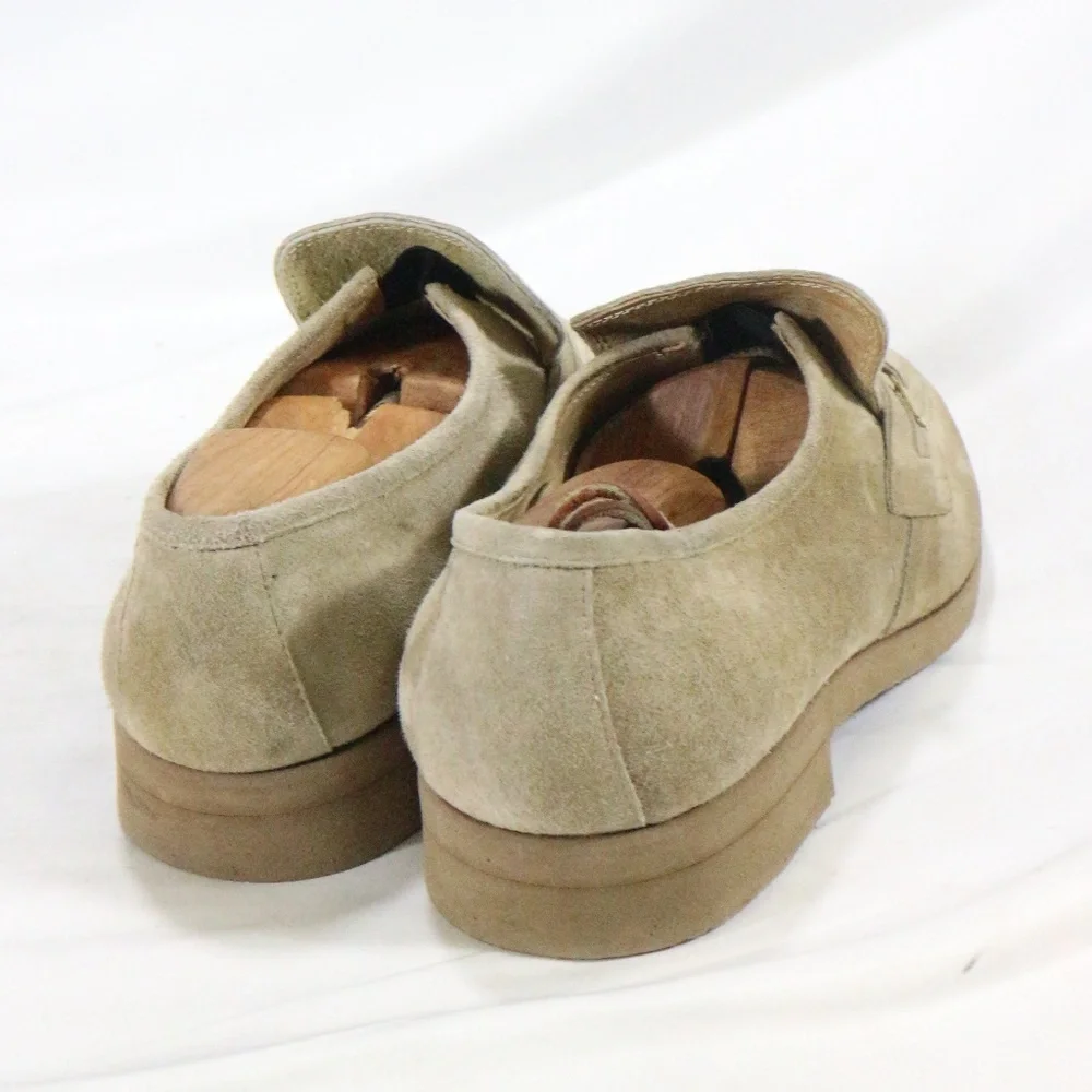 VTG GREEN COMFORT Tan Suede Mens Loafers 9 EEE Size 9 Extra Wide - Picture 5 of 8